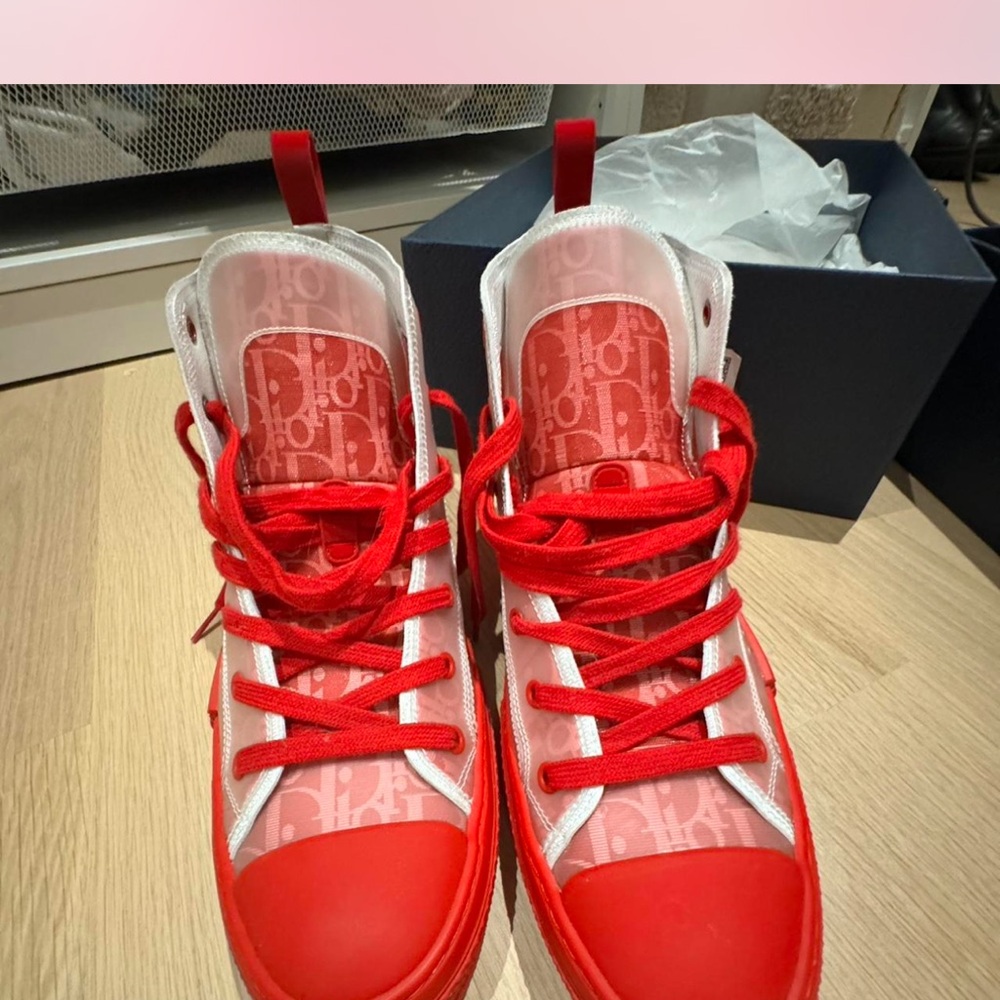 Dior b23 high red sneakers - Picture 3 of 8